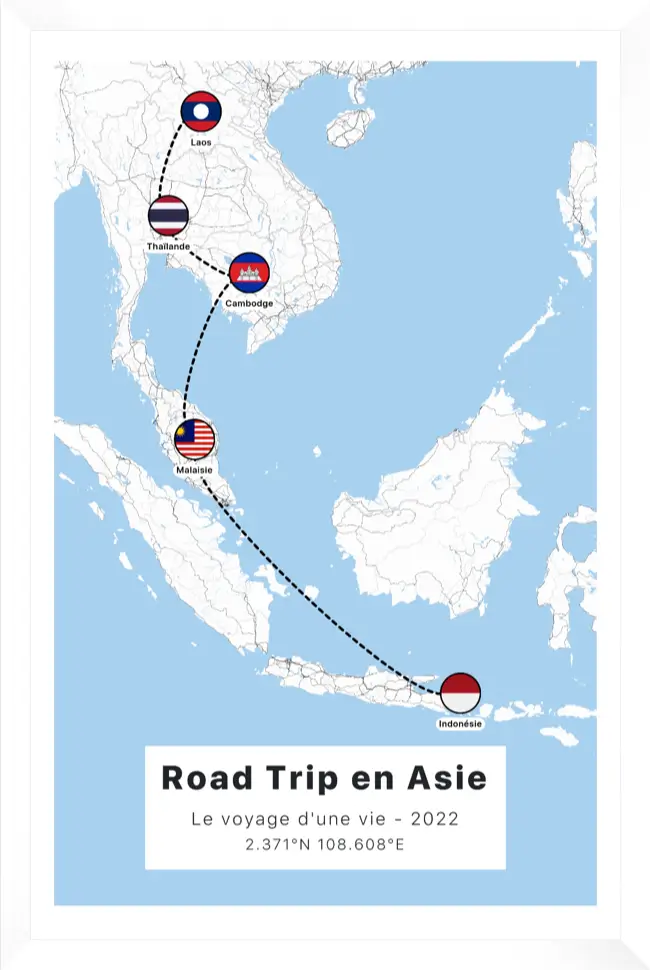 Poster Roadtrip en Asie